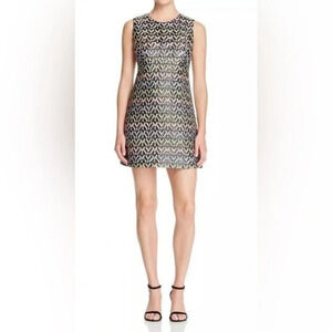 MILLY Chevron Brocade Mini Dress. Size 14.